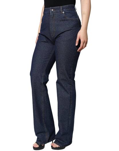 Dunkelblaue Straight-Leg-Jeans aus Baumwoll-Stretch