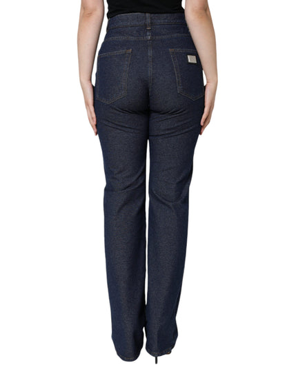 Dunkelblaue Straight-Leg-Jeans aus Baumwoll-Stretch