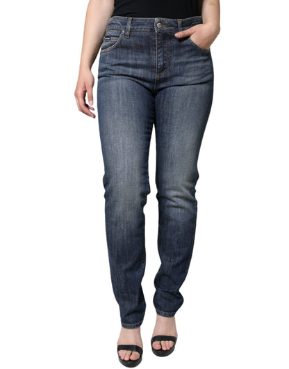 Dunkelblaue Skinny-Jeans aus Baumwollstretch