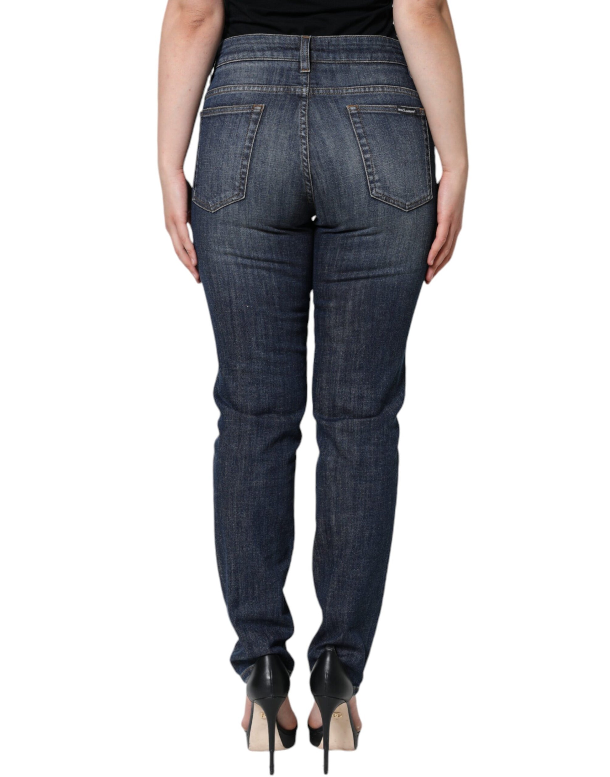 Dunkelblaue Skinny-Jeans aus Baumwollstretch