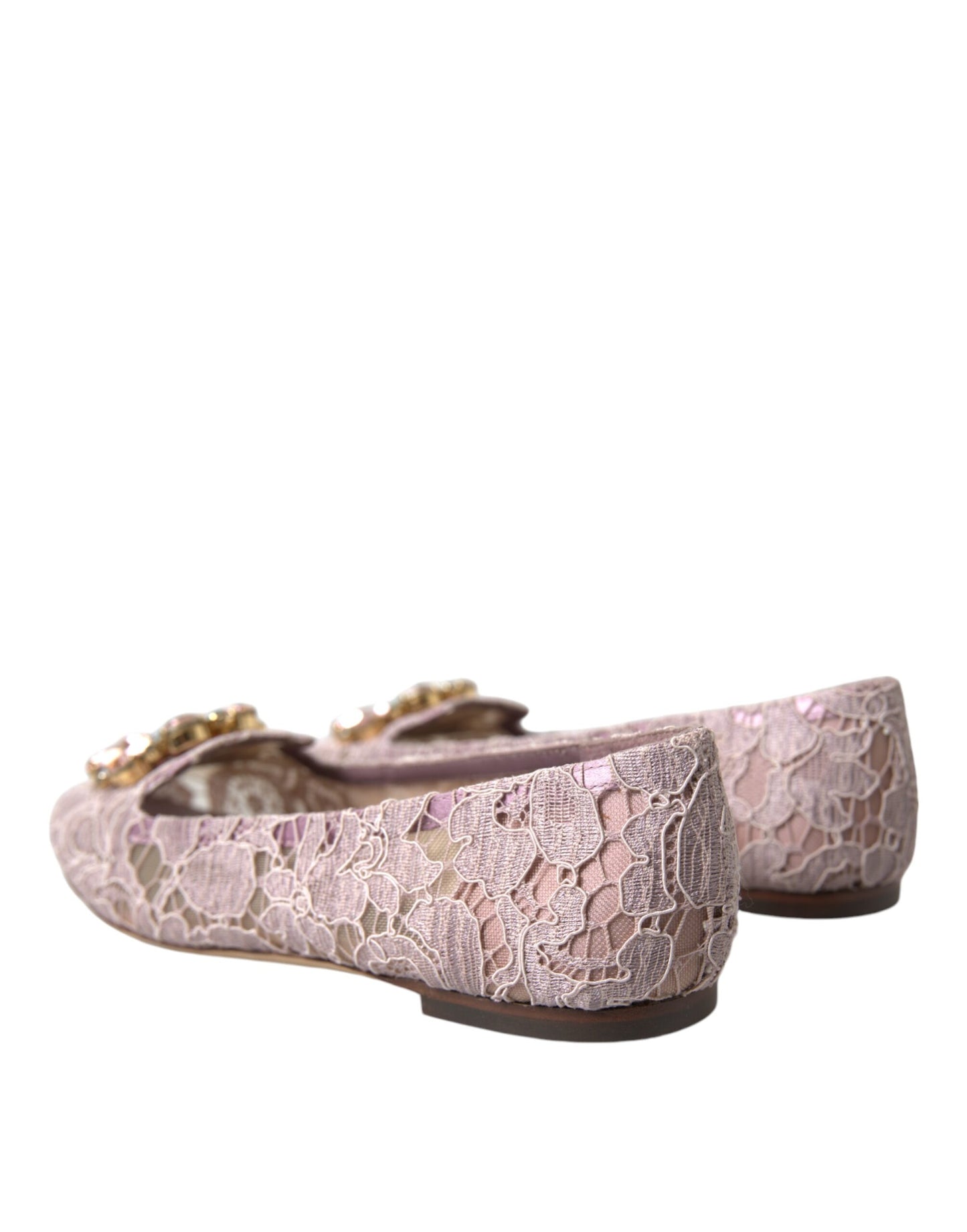 Rosa Spitzen Kristall Ballerinas Loafers Schuhe