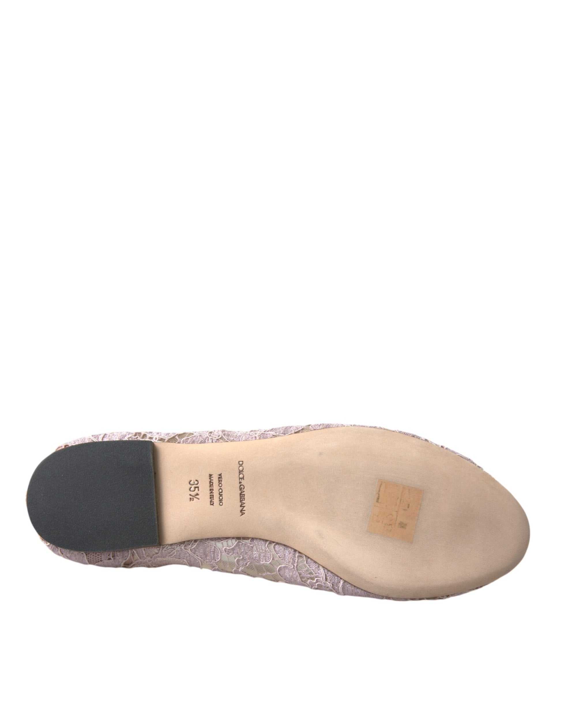 Rosa Spitzen Kristall Ballerinas Loafers Schuhe