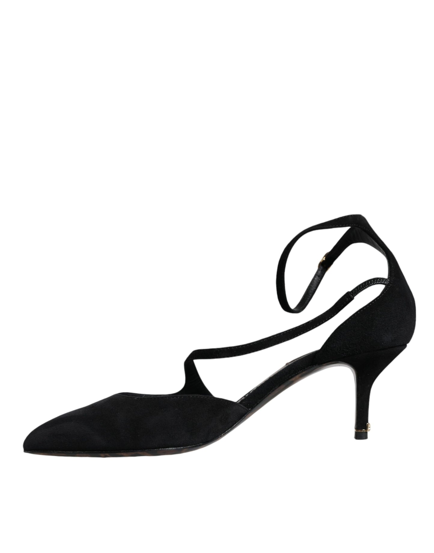 Black Suede Ankle Strap Heels Pumps Shoes