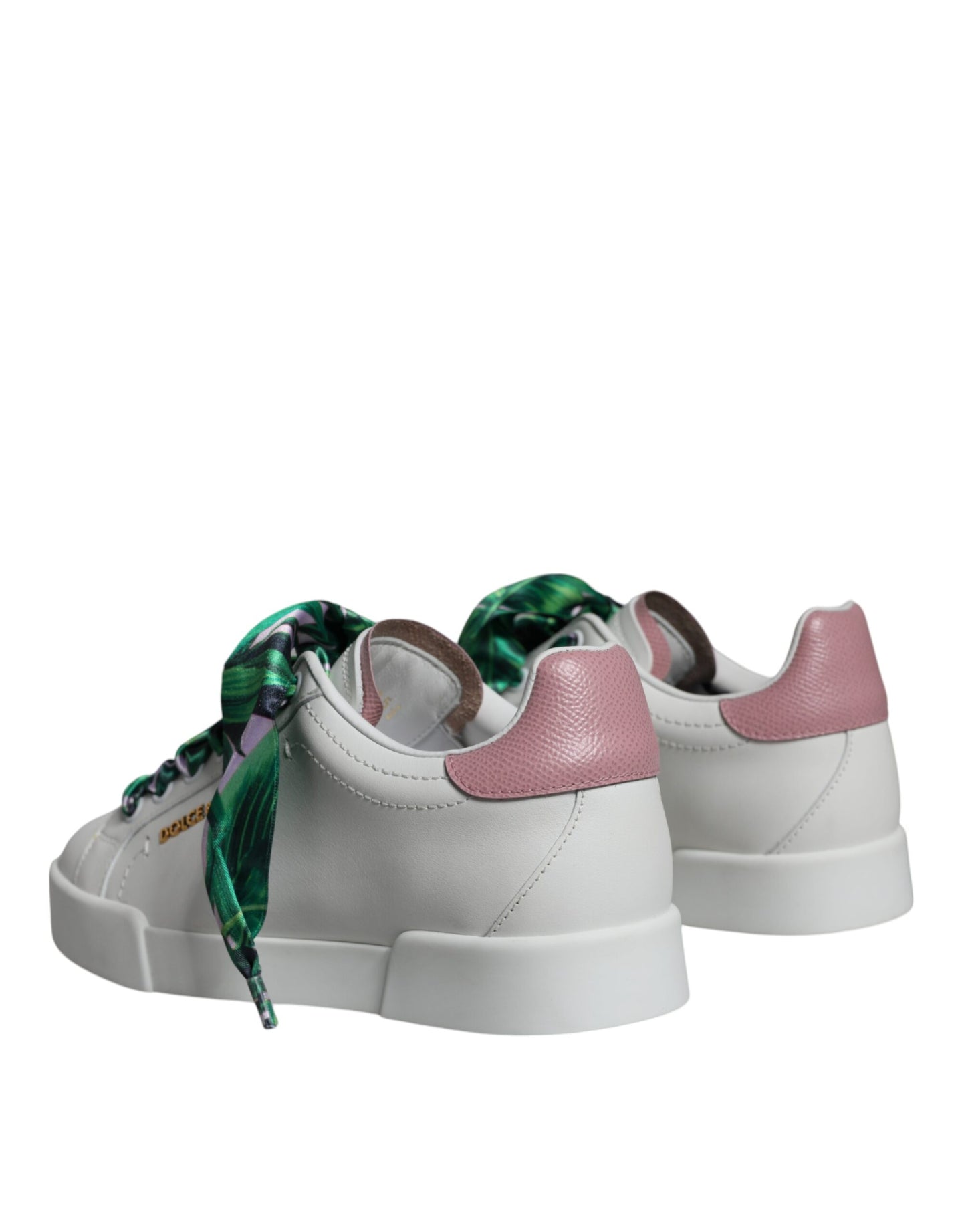 White Leather Portofino Low Top Sneakers Shoes