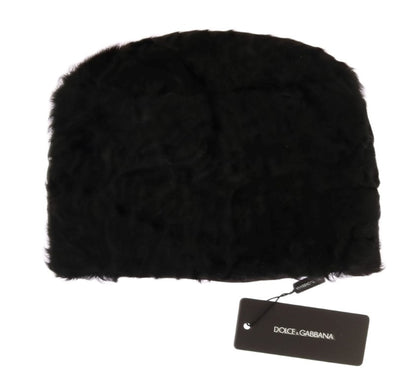 Elegant Black Xiangao Fur Beanie Hat