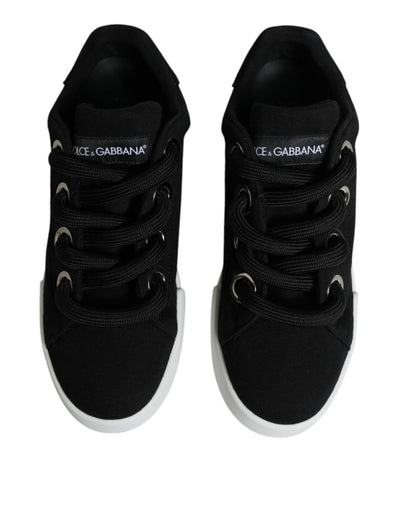 Black White Portofino Low Top Sneakers Shoes