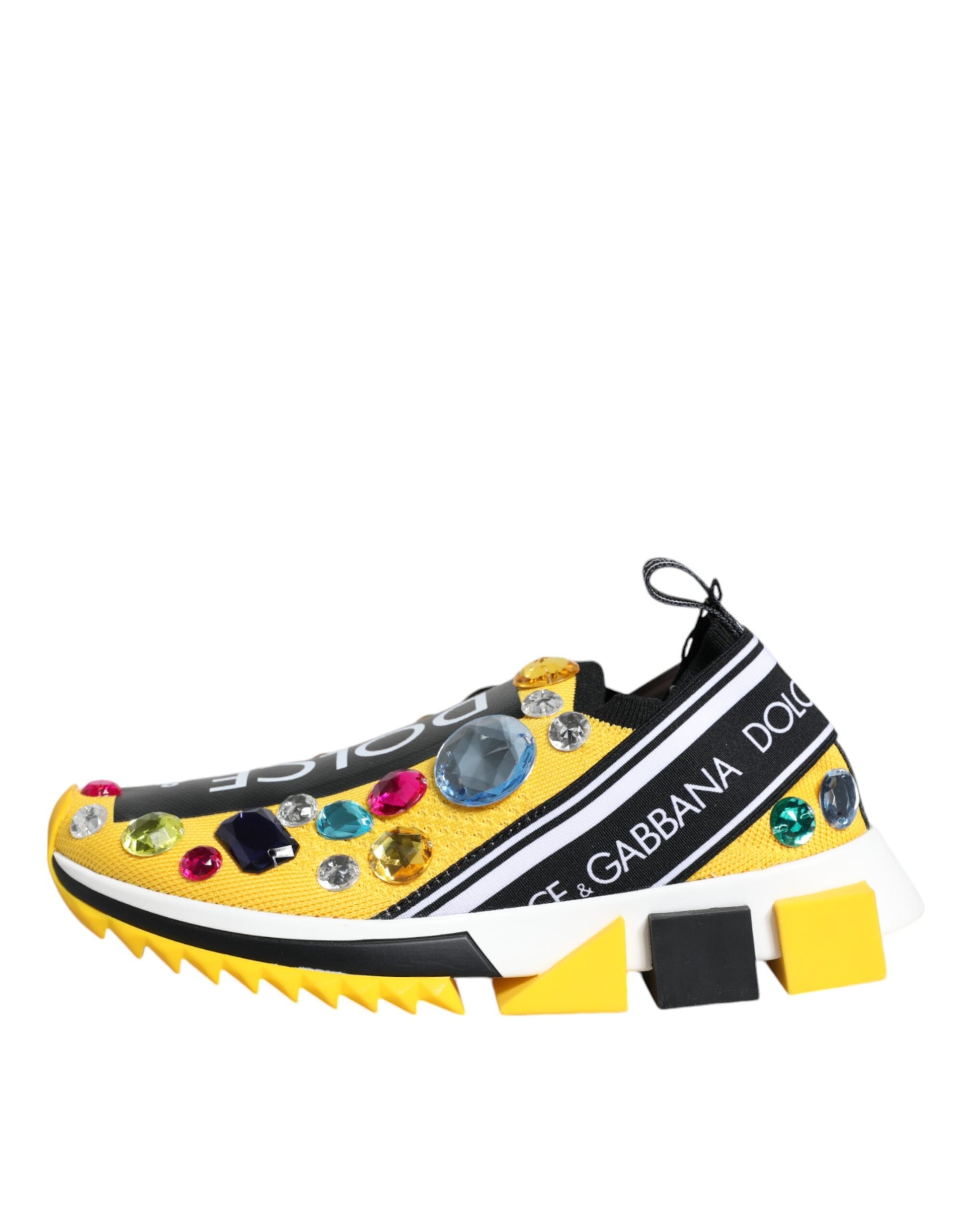 Yellow Sorrento Crystals Low Top Sneakers Shoes