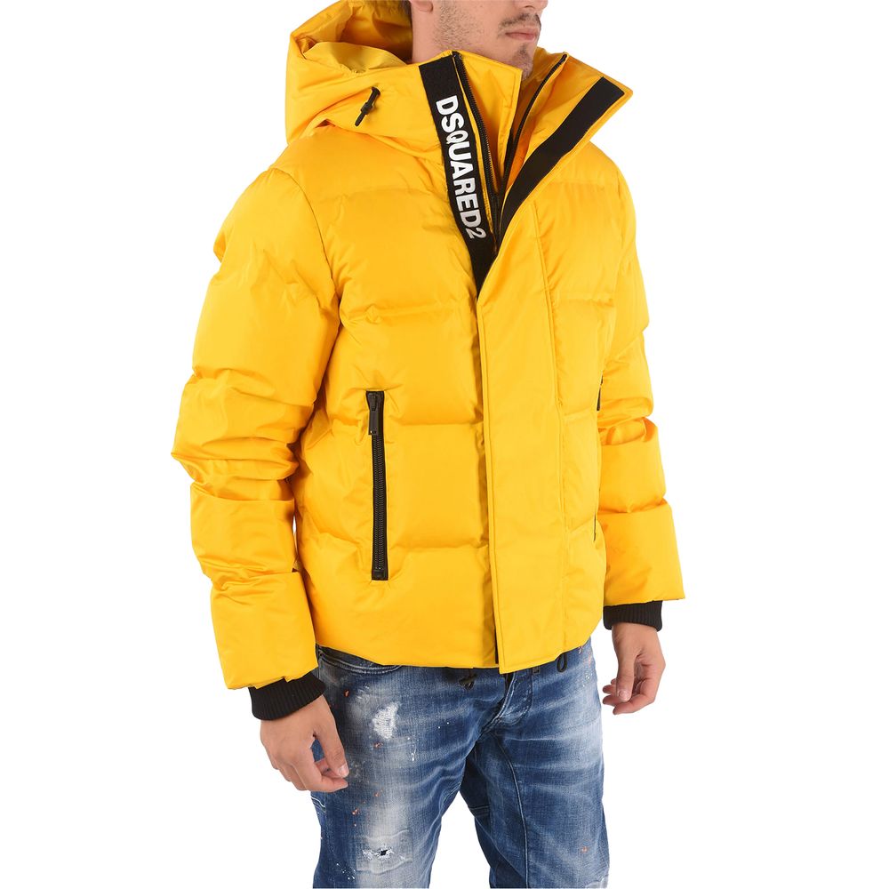 Yellow Nylon Men Jacket