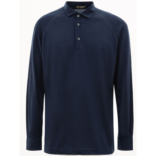 Blue Wool Vergine Polo Shirt