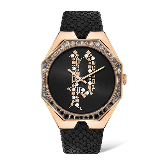 Black Leather Dress Watch