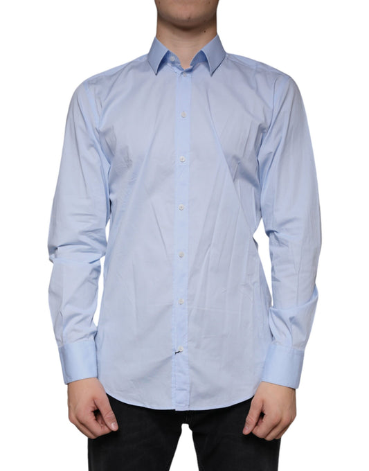 Camisa formal de vestir de algodón azul claro MARTINI