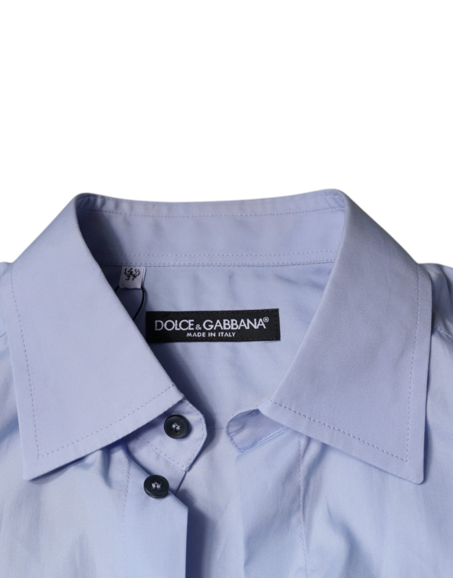 Camisa formal de vestir de algodón azul claro para hombre