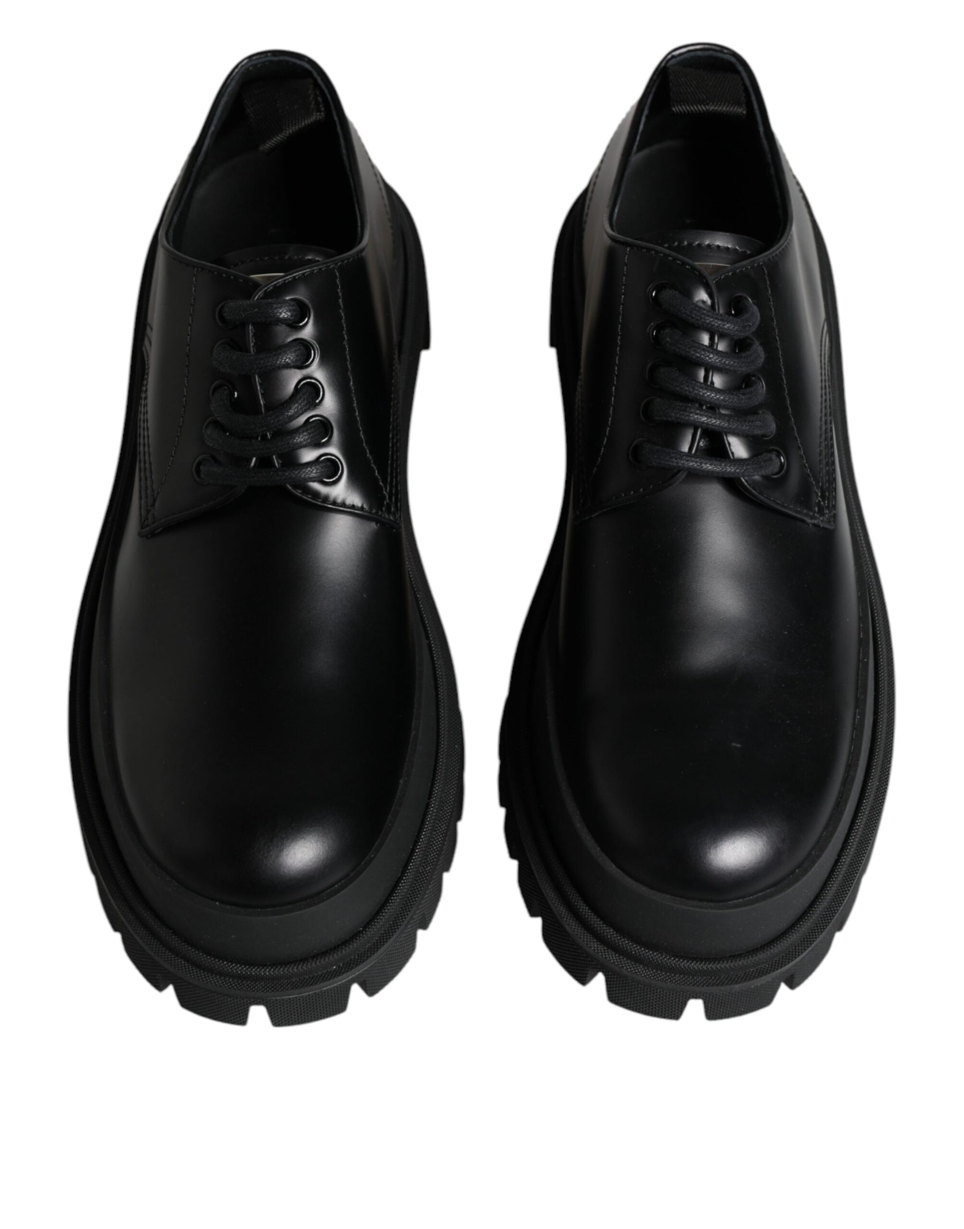 Black Leather Lace Up Trekking Dress Shoes