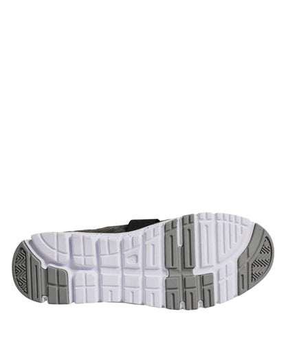 Mehrfarbige niedrige Sneaker aus Canvas und Leder