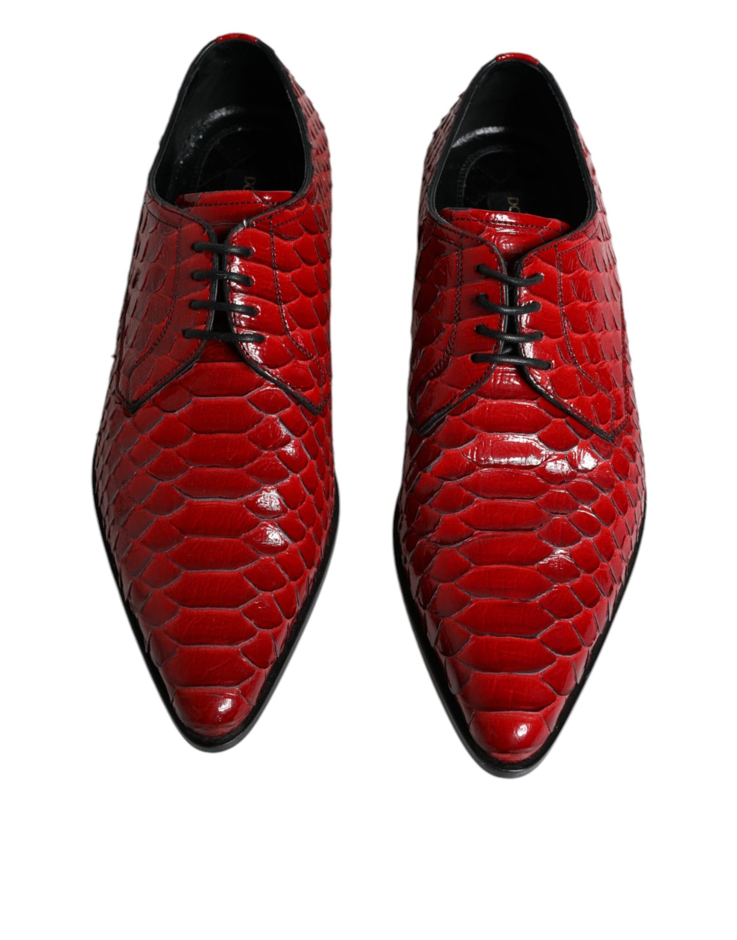 Zapatos formales Derby para hombre con textura roja y barniz