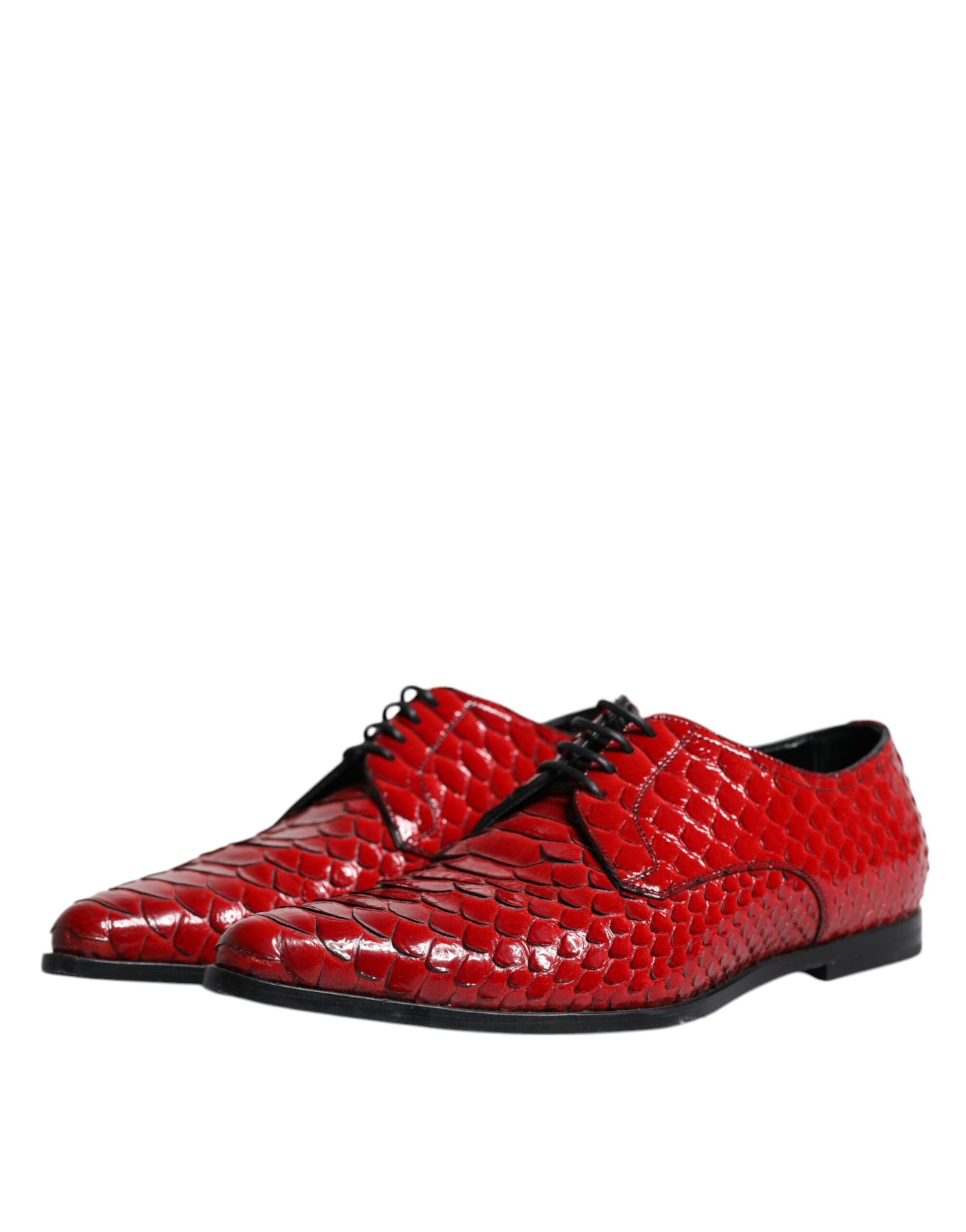 Zapatos formales Derby para hombre con textura roja y barniz