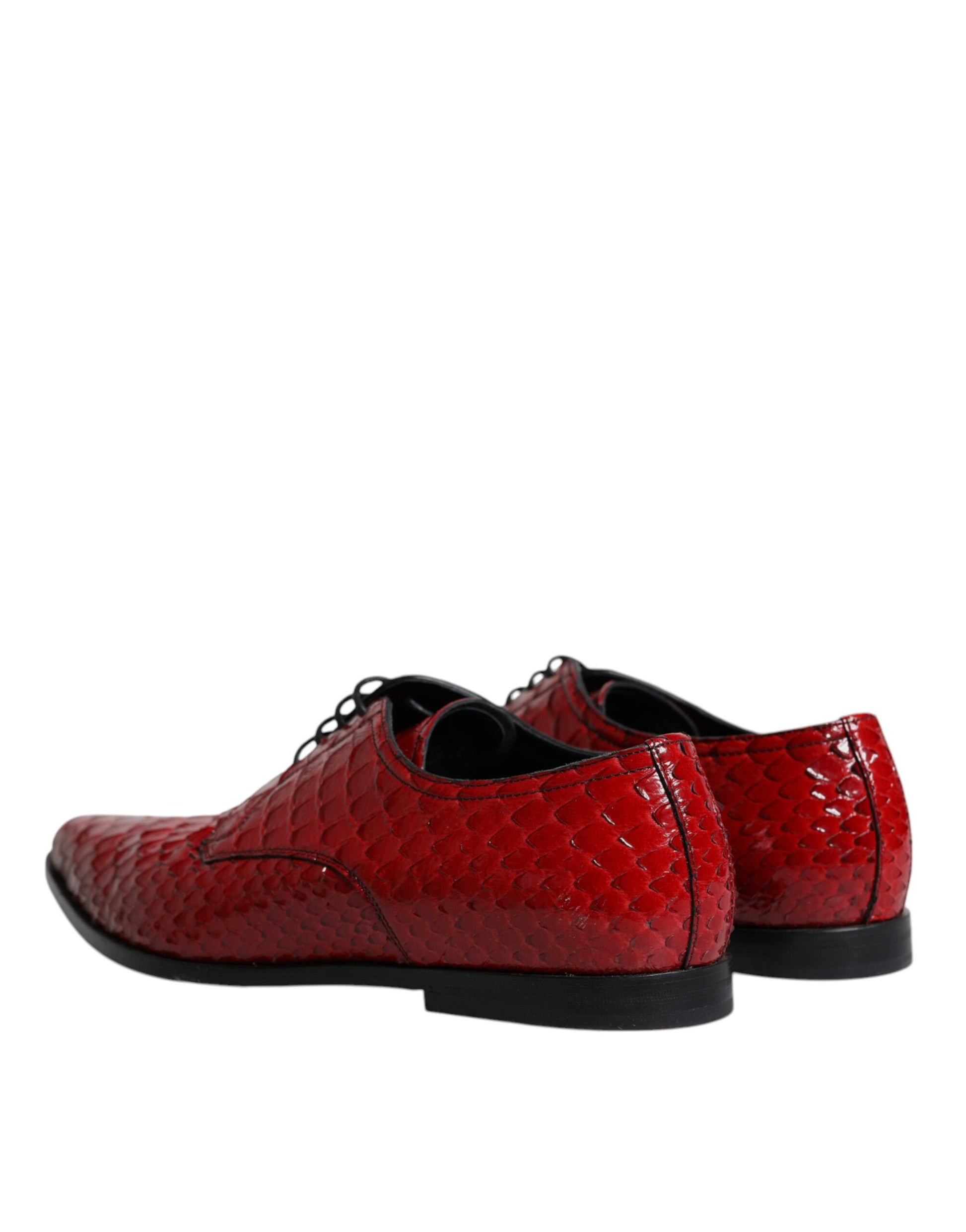 Zapatos formales Derby para hombre con textura roja y barniz