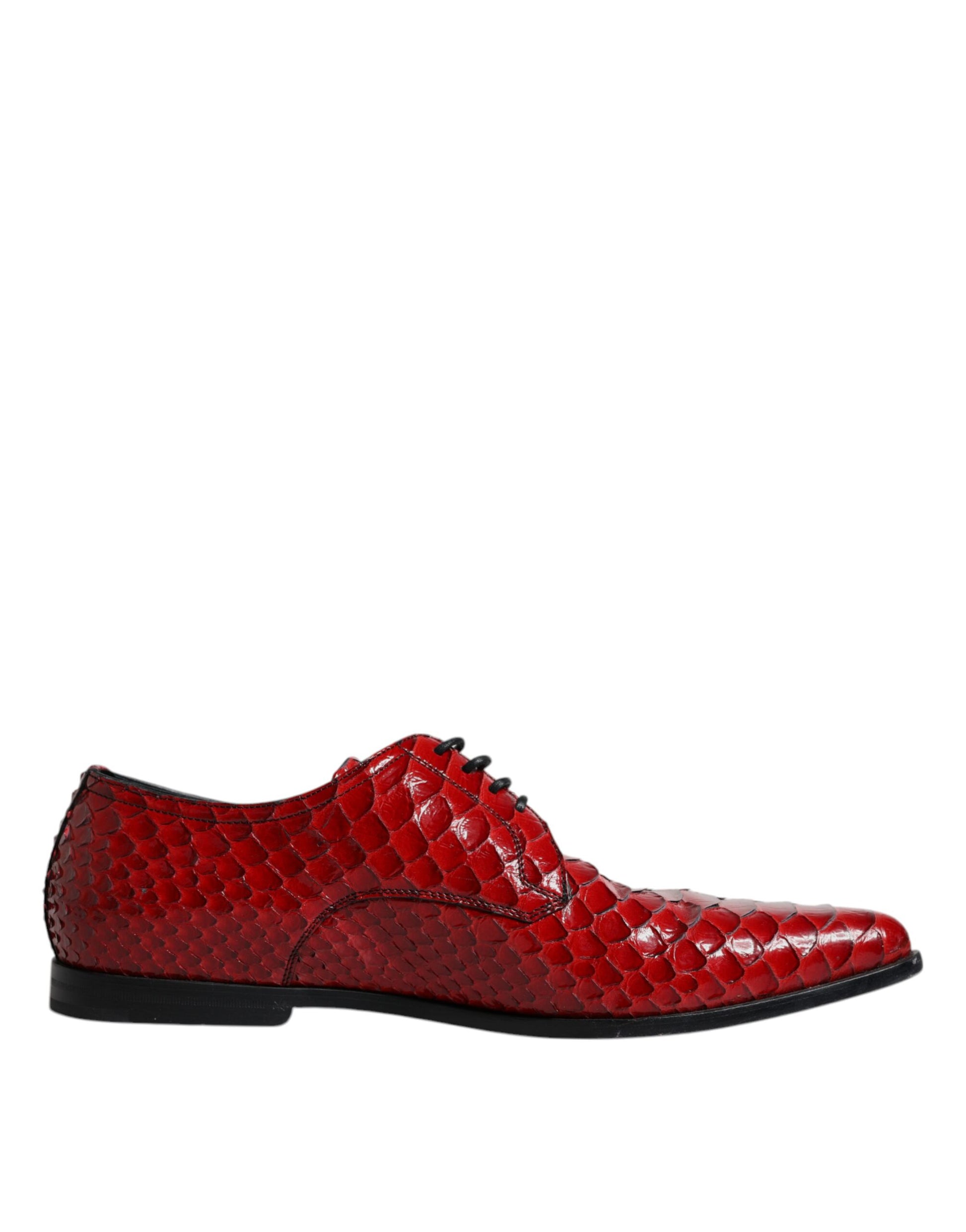 Zapatos formales Derby para hombre con textura roja y barniz