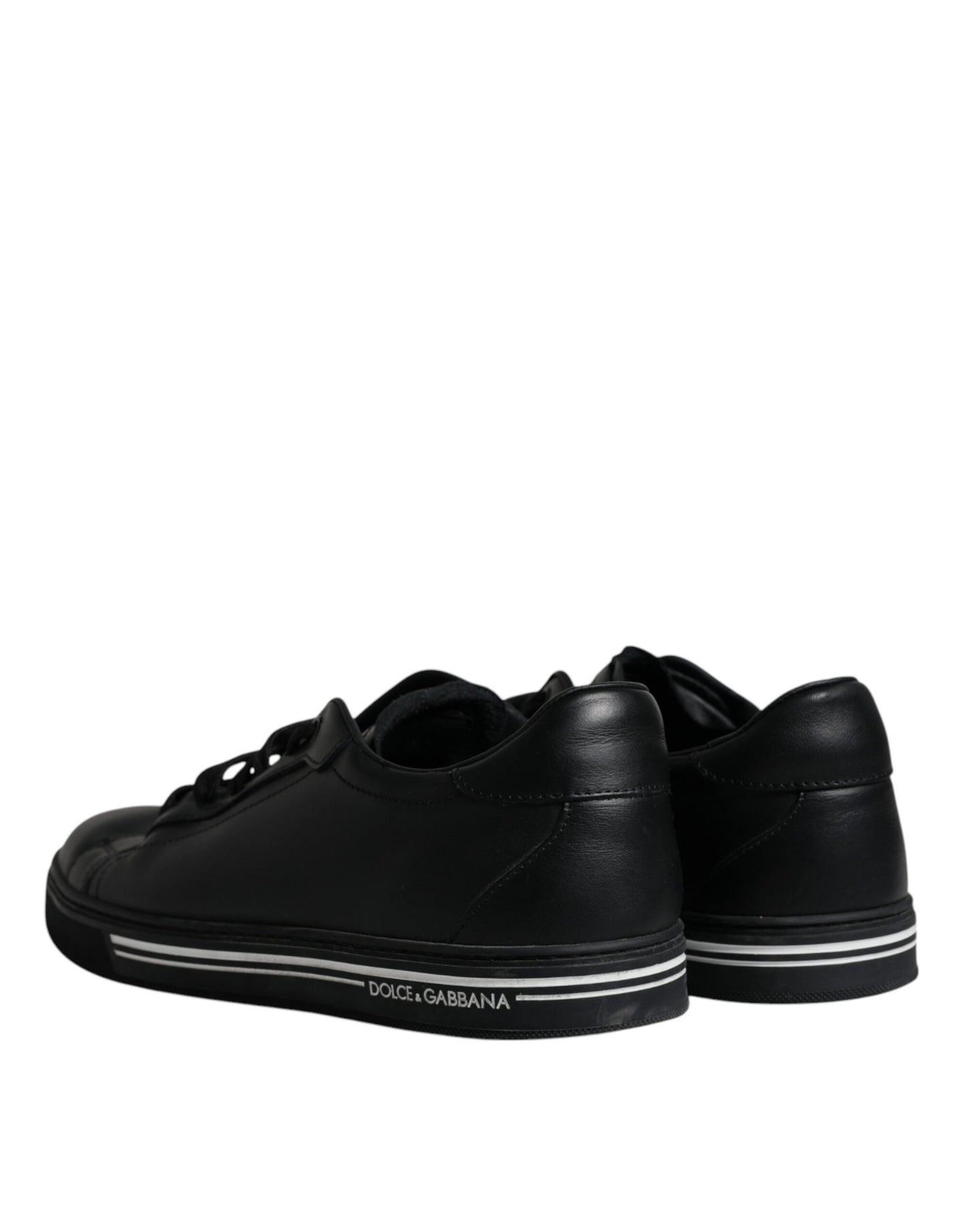 Schwarze niedrige Sneakers aus Leder