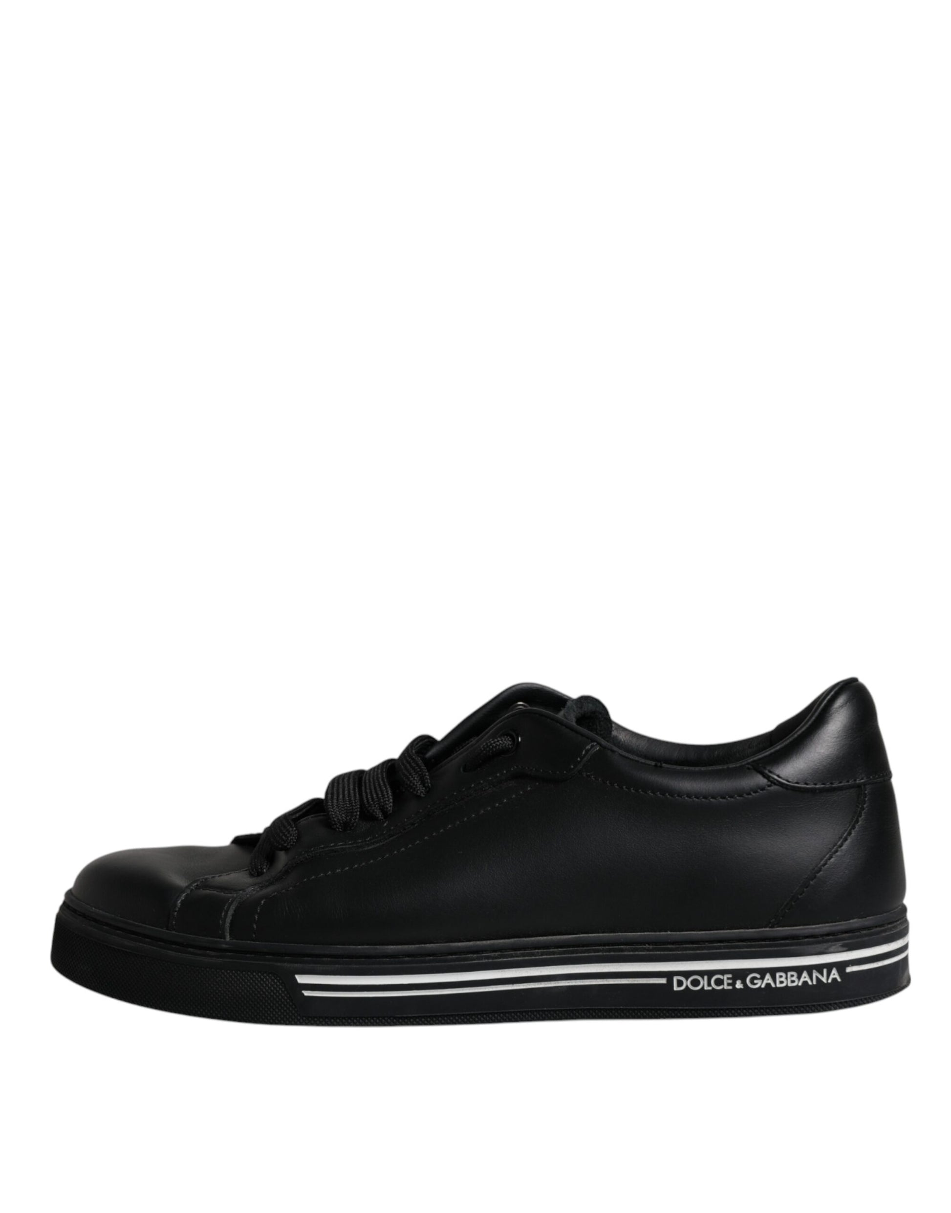 Schwarze niedrige Sneakers aus Leder