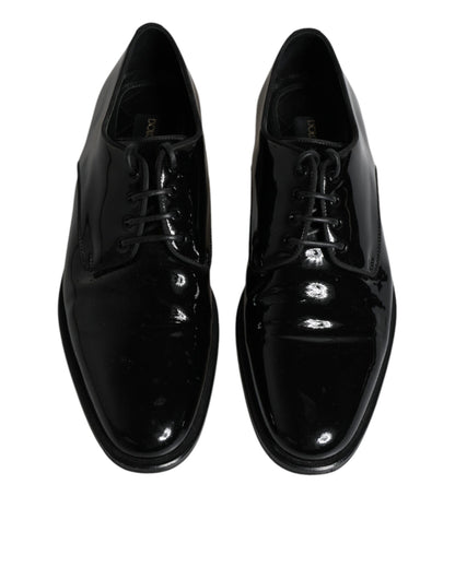 Black Leather Lace Up Men Derby Formal Shoes