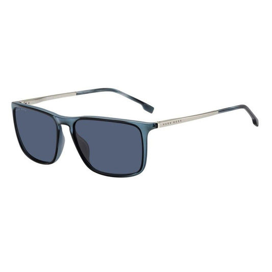 Blaue Sonnenbrille aus Metall