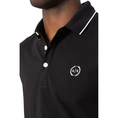 Schwarzes Poloshirt aus Baumwolle