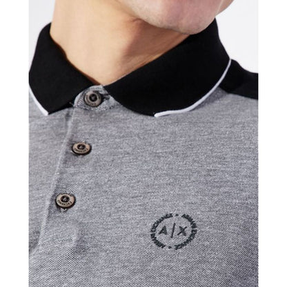 Schwarzes Poloshirt aus Baumwolle