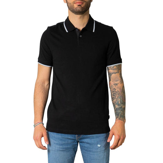 Schwarzes Poloshirt aus Baumwolle