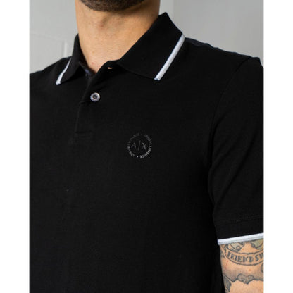 Schwarzes Poloshirt aus Baumwolle