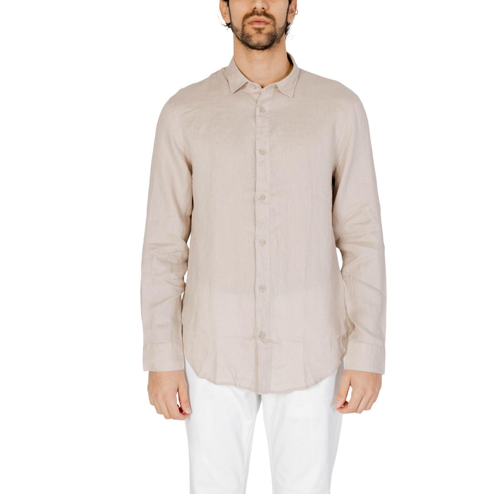 Camisa de lino beige