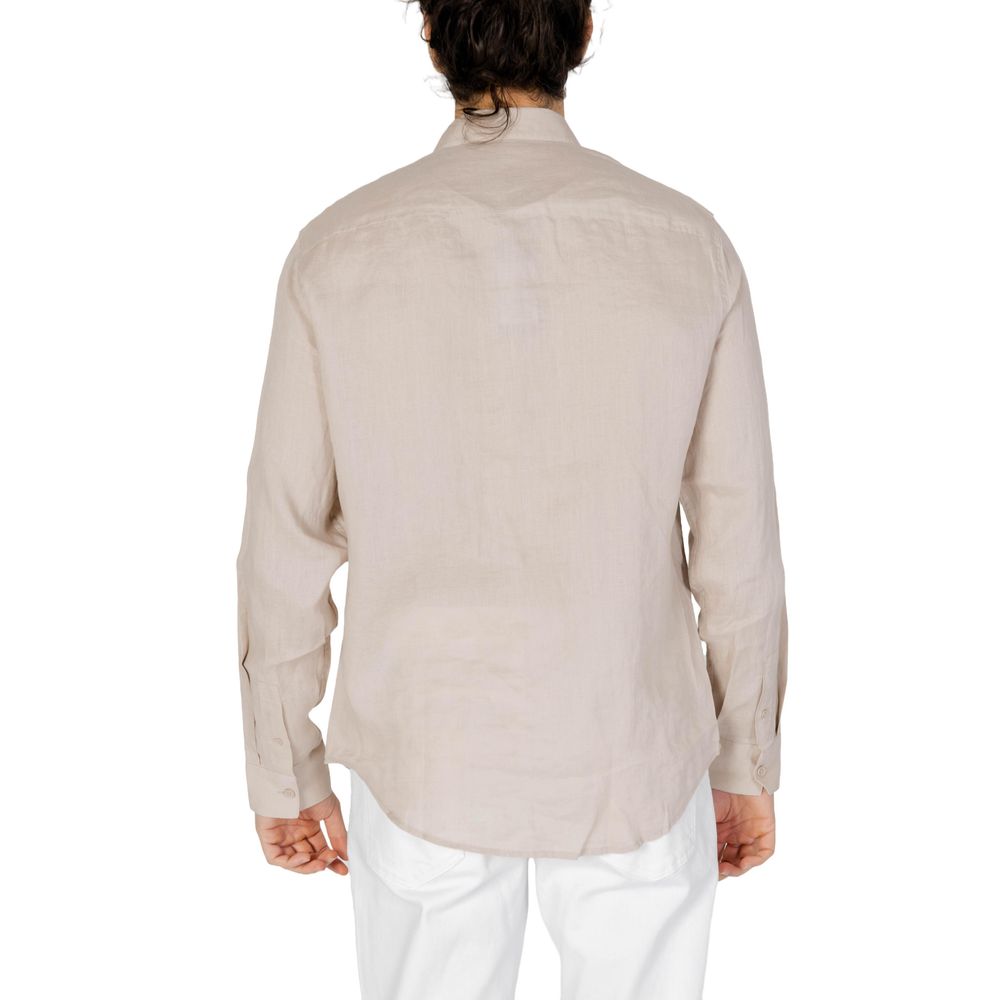 Camisa de lino beige