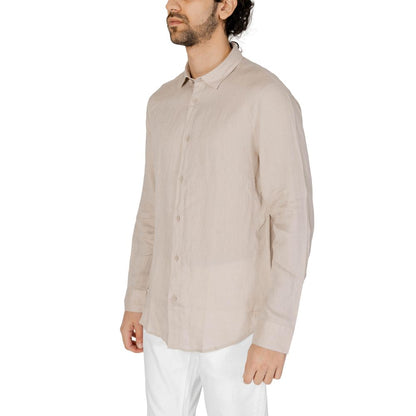 Camisa de lino beige