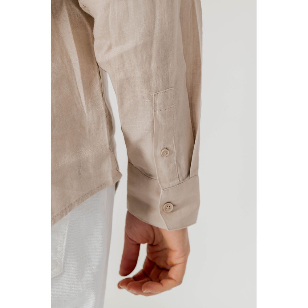 Camisa de lino beige