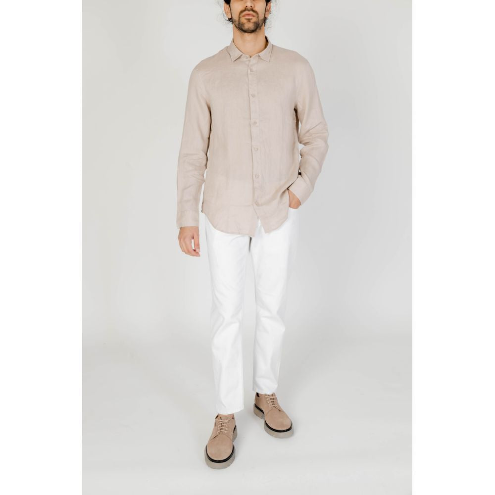 Camisa de lino beige