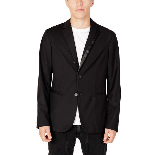 Blazer de poliéster negro