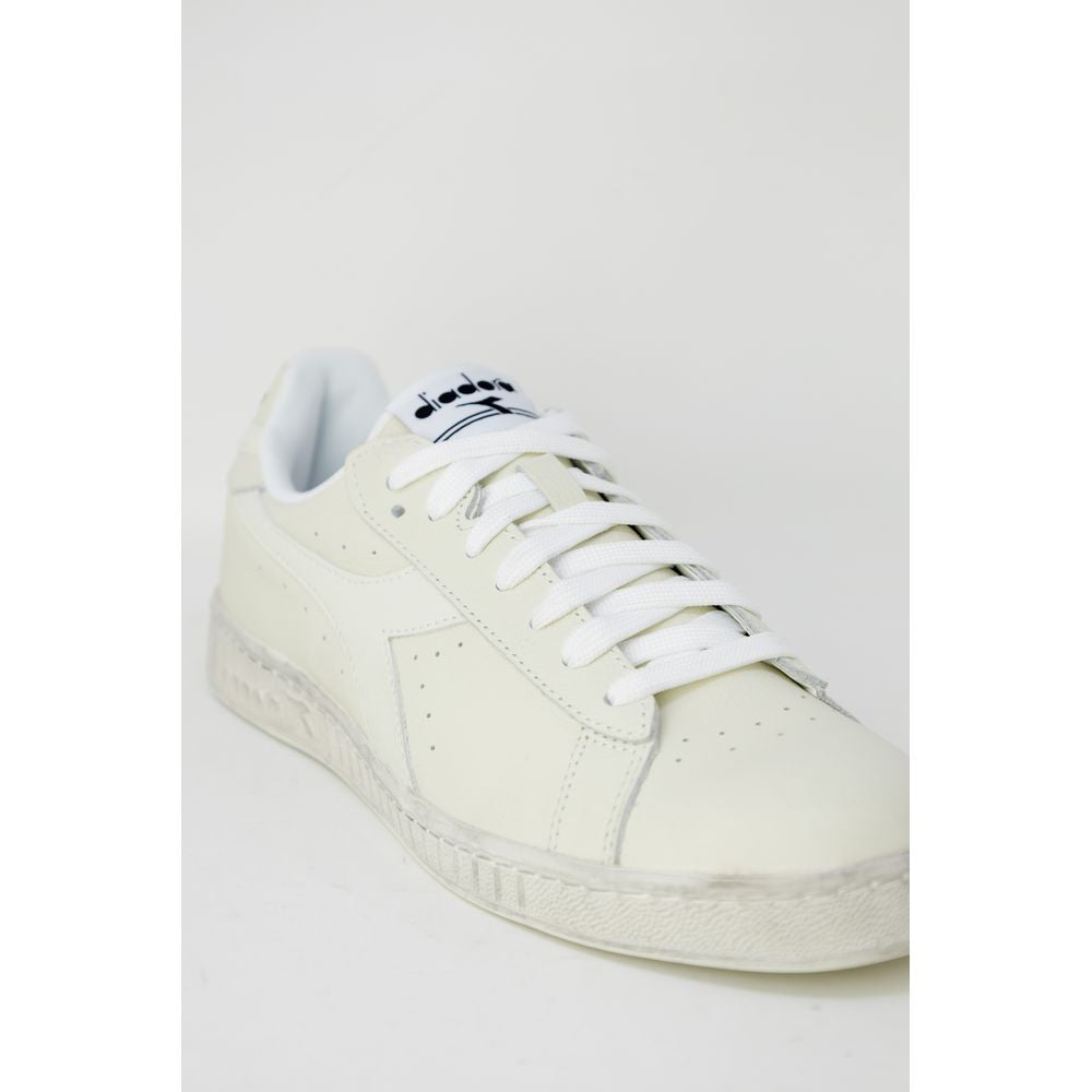 White Synthetic Leather Sneaker