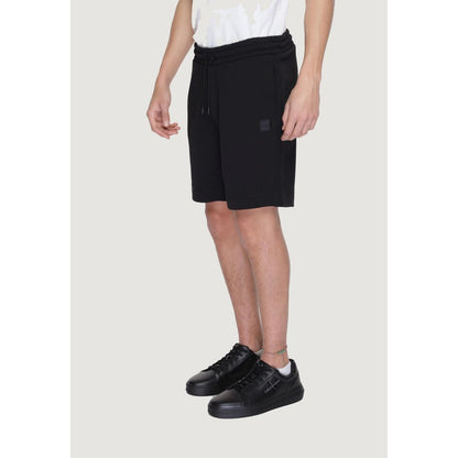 Schwarze Baumwollshorts