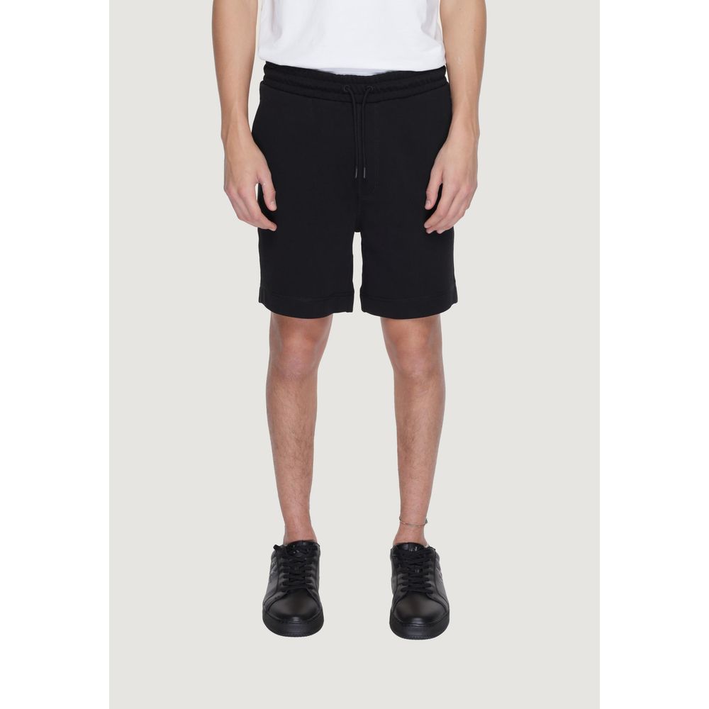 Schwarze Baumwollshorts