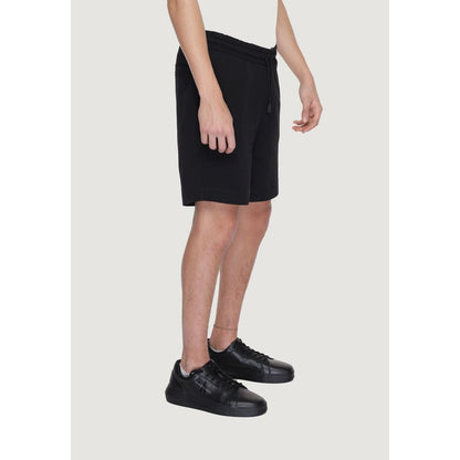 Schwarze Baumwollshorts