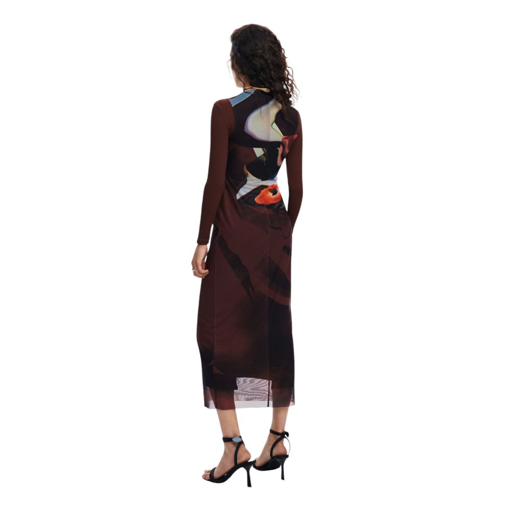 Brown Polyester Dress