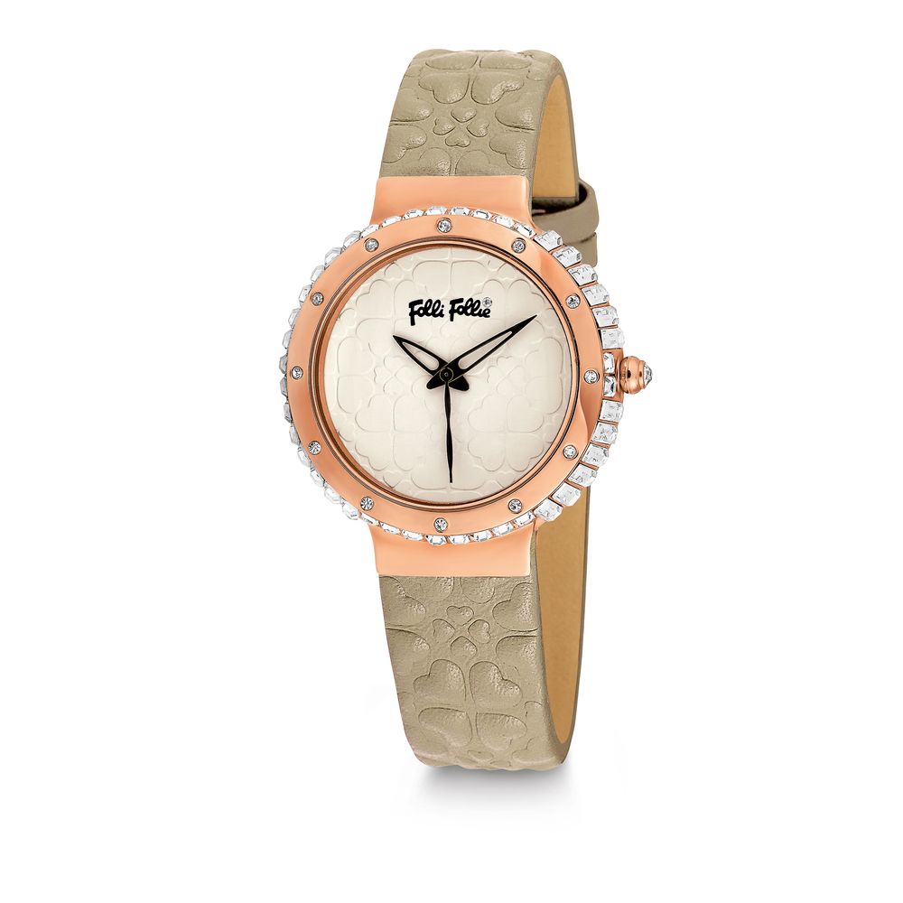 Reloj de piel beige