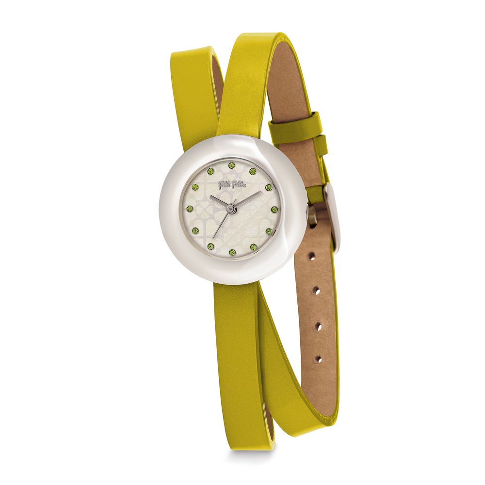 Reloj de cuero amarillo