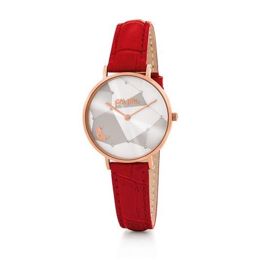 Reloj de cuero rojo