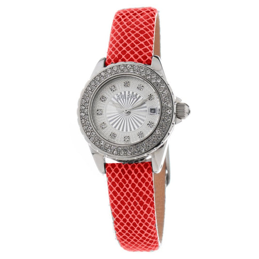 Reloj de cuero rojo