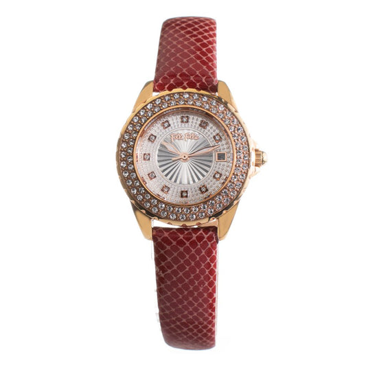 Reloj de cuero rojo