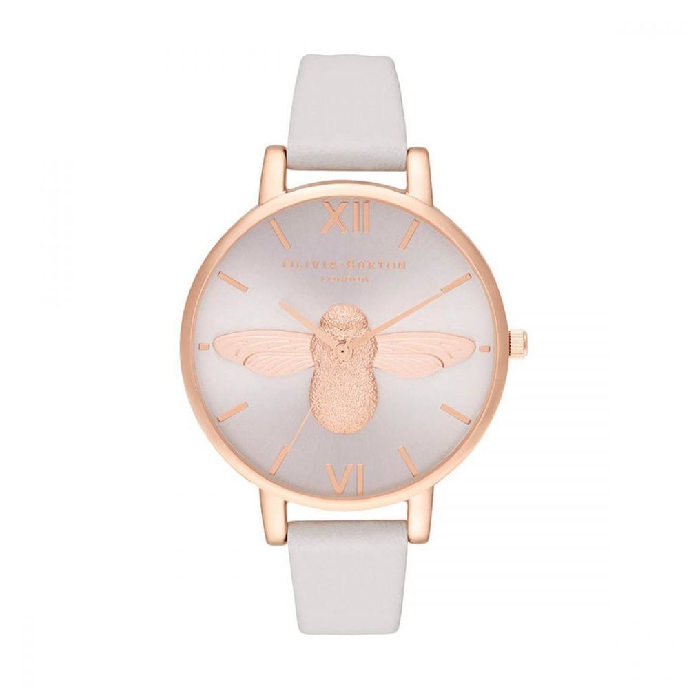 Reloj de piel sintética color beige