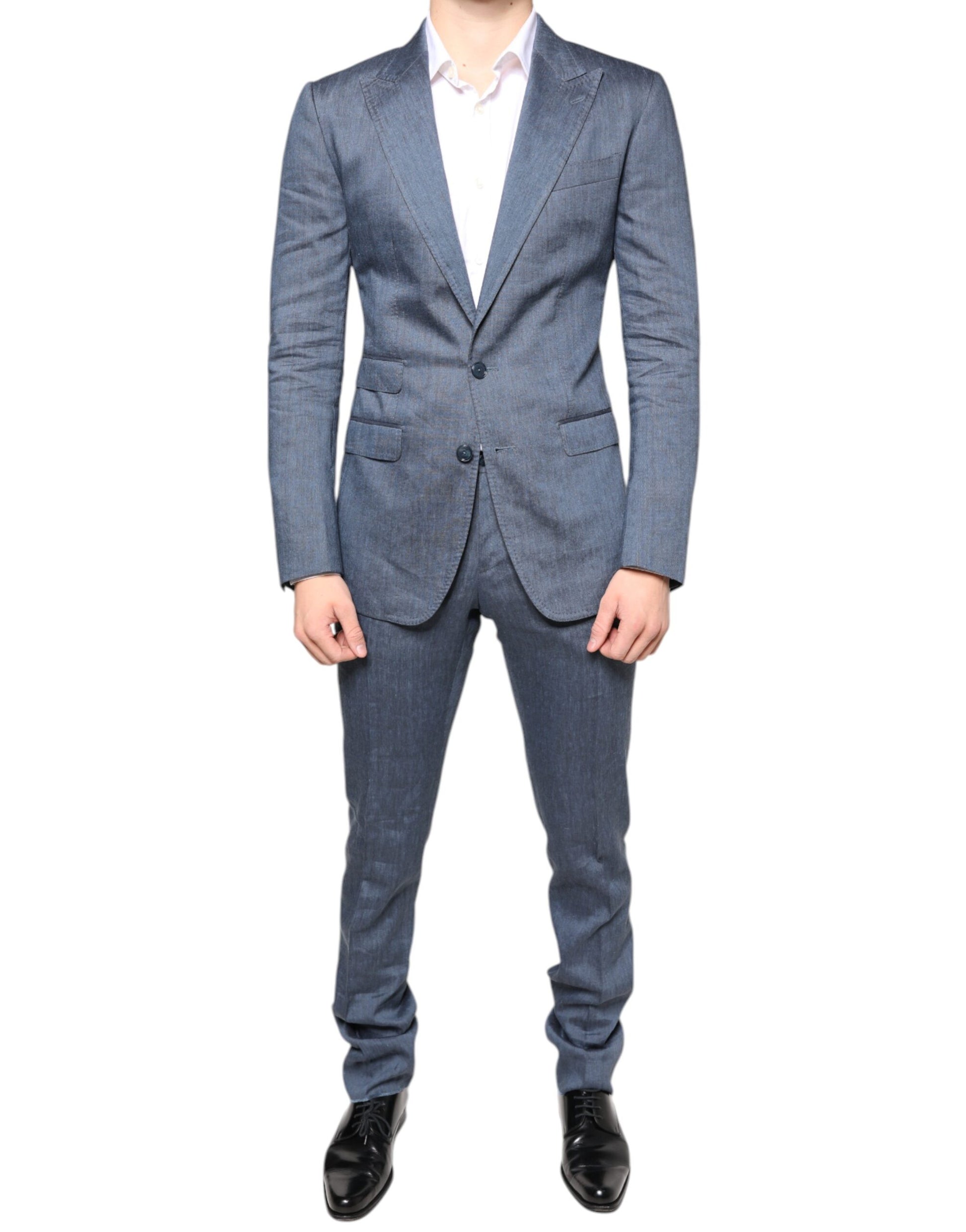 Light Blue Linen 2 Piece Single Breasted Suit