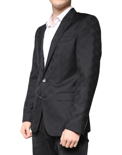 Black Wool Single Breasted Formal Blazer