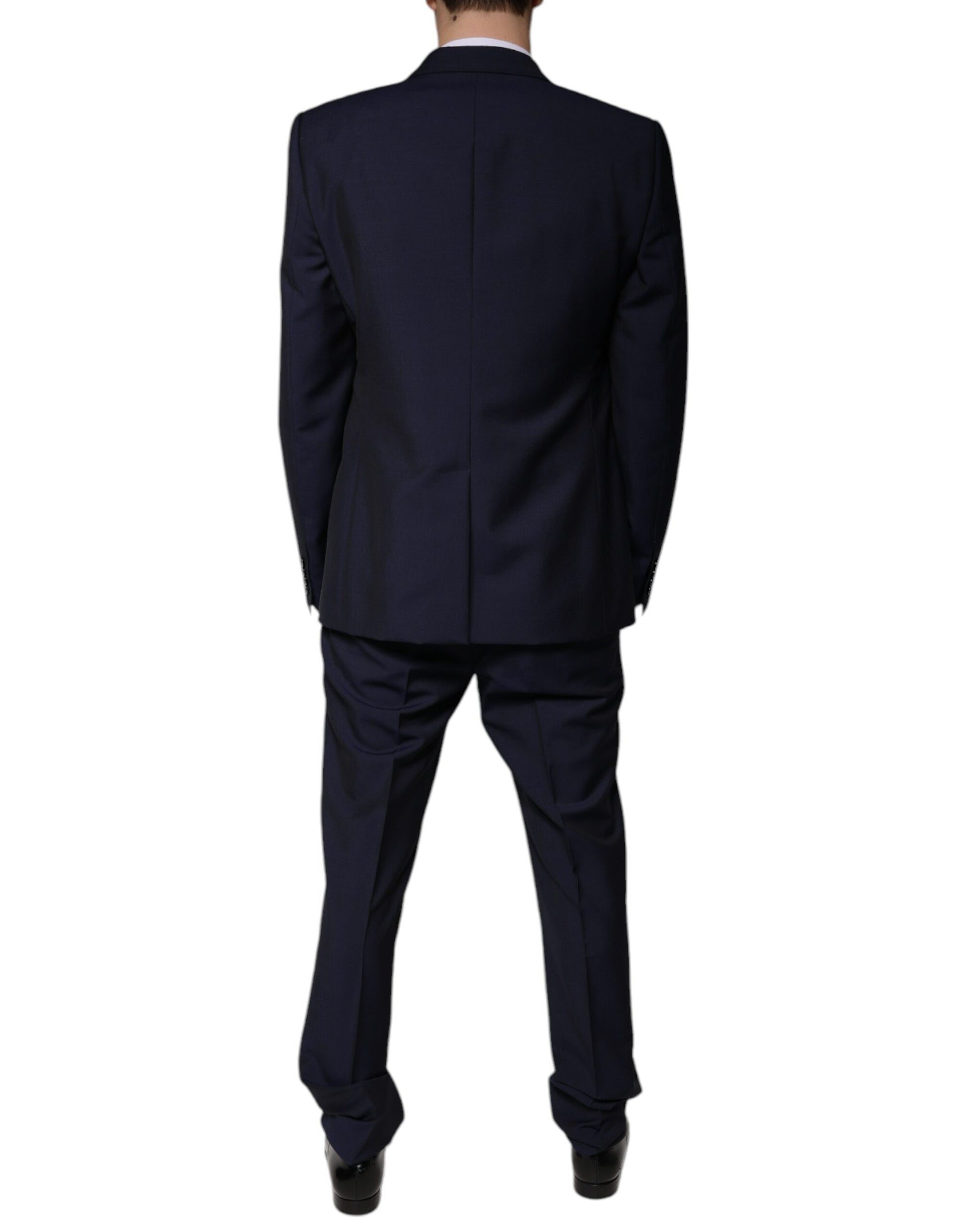 Dark Blue Wool 3 Piece Slim Fit Formal Suit